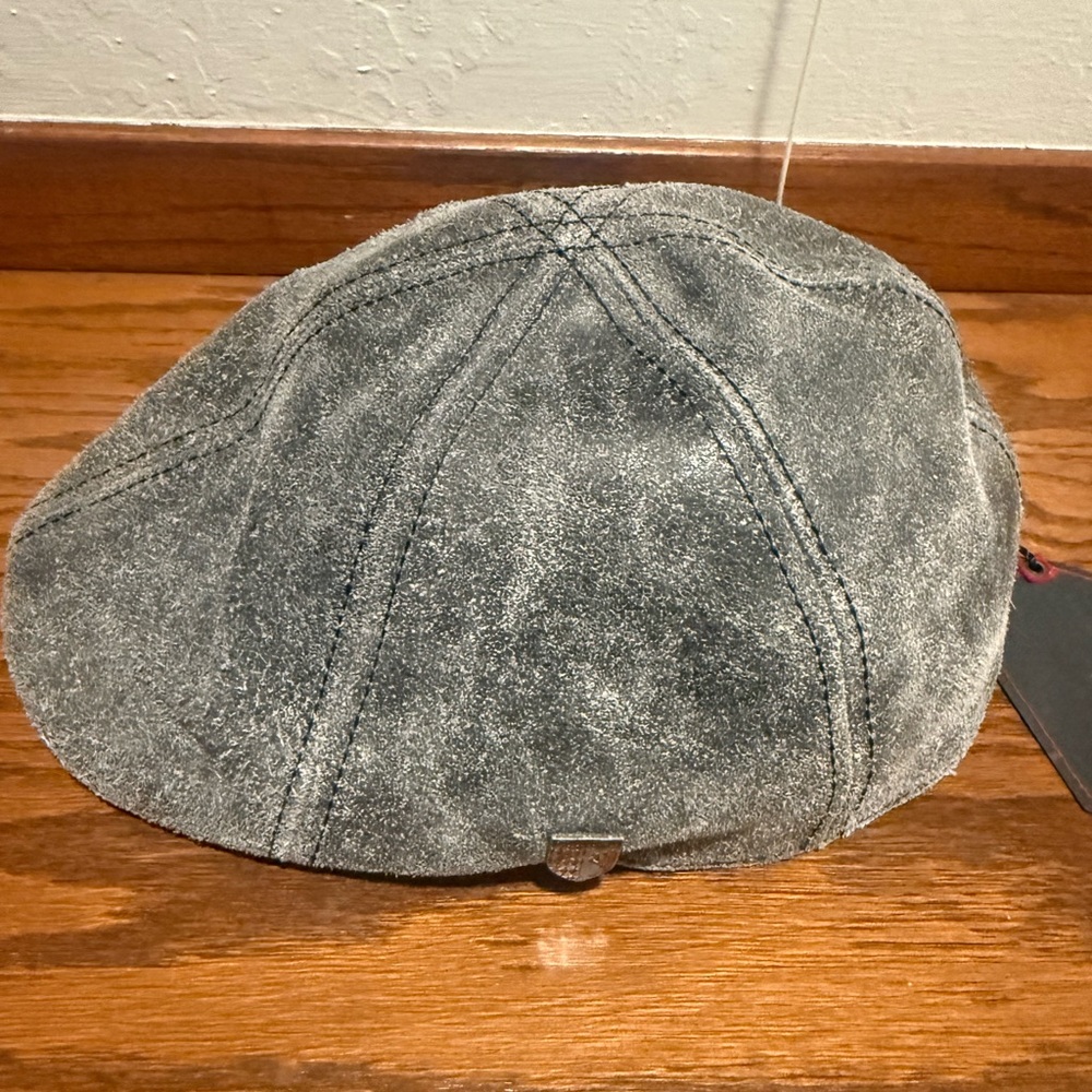 Vintage Cassel Goorin Bros Gray Suede 6-Panel Flat Cap Hat with Pin - Size Large